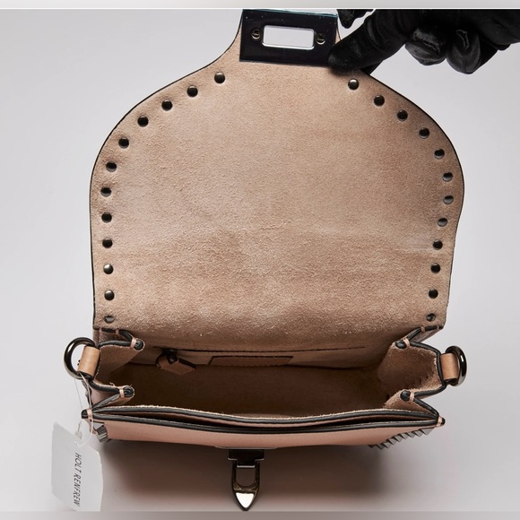 Valentino pink-tan flap rockstud bag - Picture 3 of 12